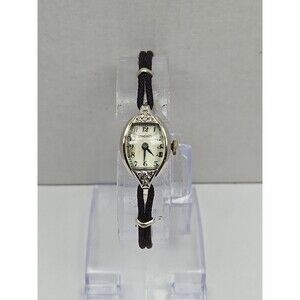 Vintage Longines Diamond Tonneau 14K White Gold Ladies Cocktail Watch Manual